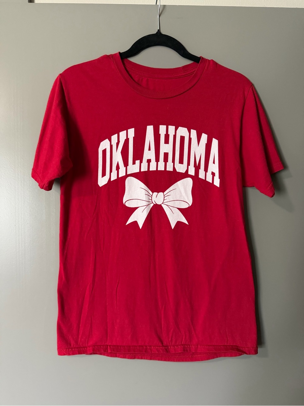 Oklahoma Red Graphic Tee with Bow